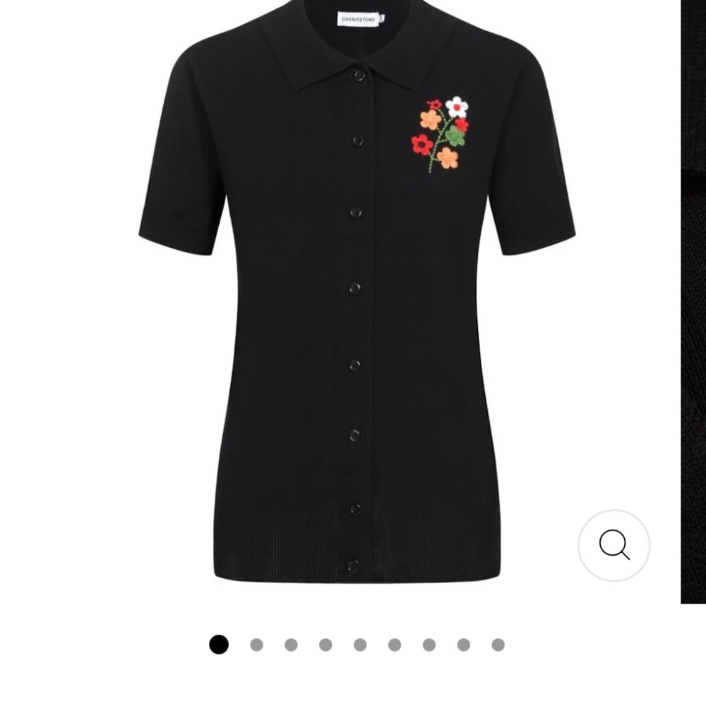 Elegant Black Floral Button Down Shirt